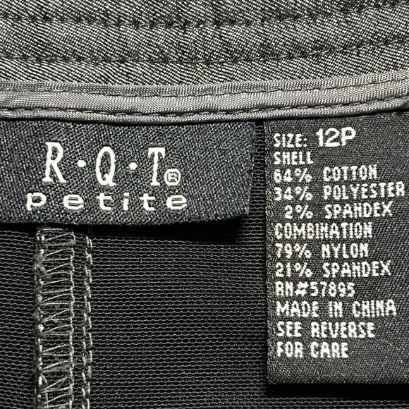 RQT Petite Women's Gray Wide-Leg Stretch Dress Pants Size 12P Mid Rise - Picture 5 of 10